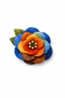 Felted Flower Brooch Pin