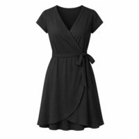Custom-Fit Fabric Wrap Dress