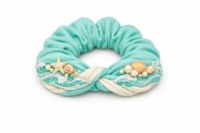 Embroidered Fabric Hair Scrunchie